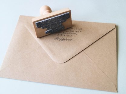 Sello personalizado remitente para papelería de boda