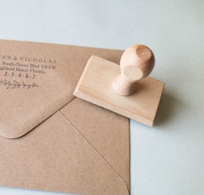 Sello personalizado remitente para papelería de boda