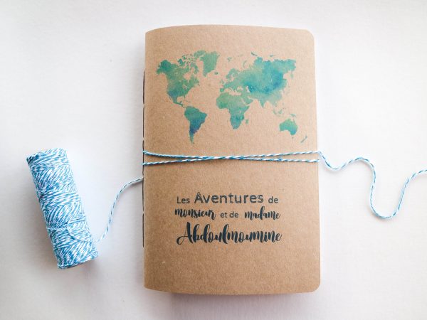 Personalised travel journal - recycled watercolour