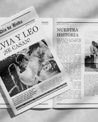 Periódico de boda personalizado Tenerife