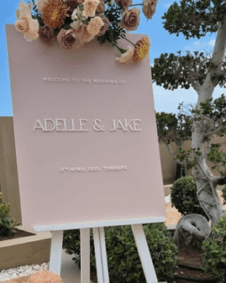 Cartel bienvenido letras 3D - relieve